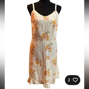 NWT Old Navy Floral Midi Cami Dress in Cream orange pink. Linen blend XLT